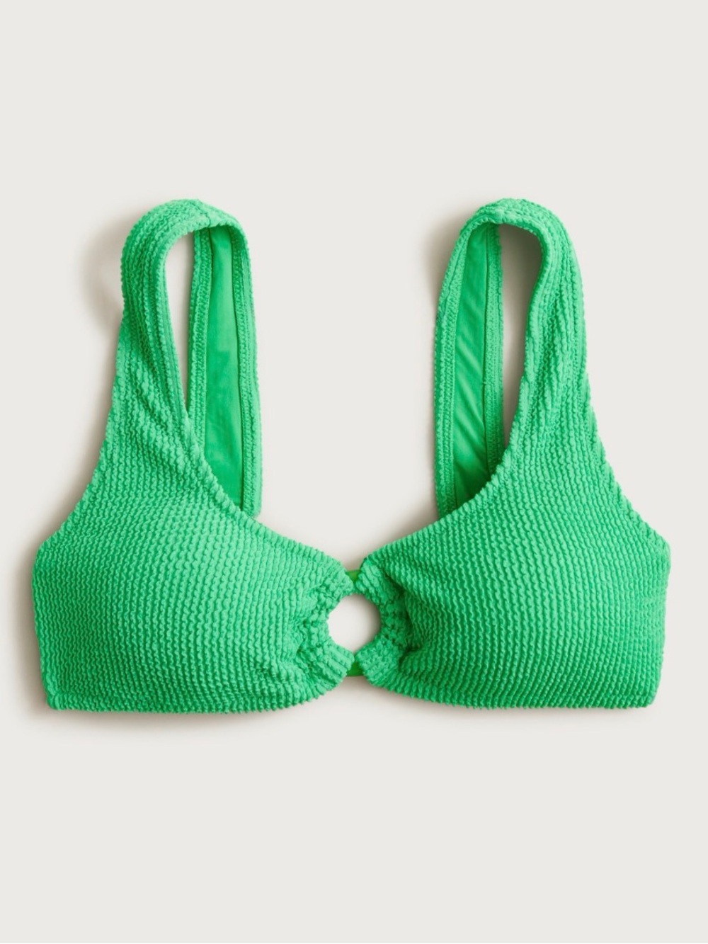J.Crew Claudia O-ring scrunchie bikini top Vibrant Emerald Size M